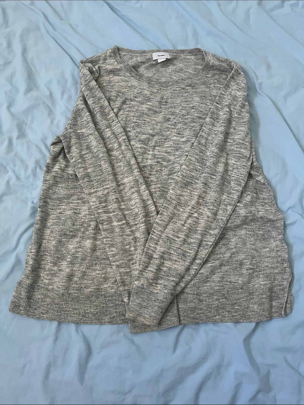 Light Gray Marled Crewneck Sweater
